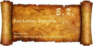 Bartalus Karola névjegykártya